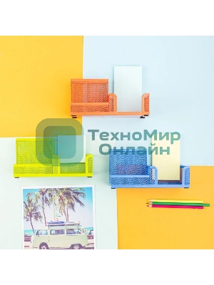 Подставка Deli E9154 3 отделения для письменных принадлежностей, 80x80x90мм, ассорти, металл, сетка