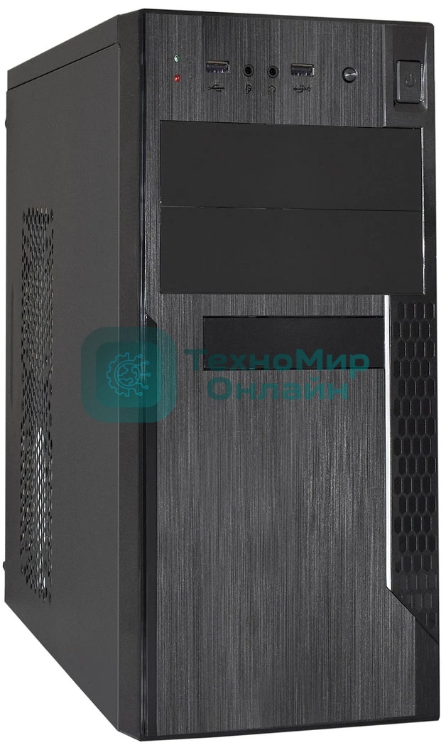 Компьютерный корпус Minitower ExeGate EX299309RUS MA-373X-UNS350 (mATX, БП UNS350 с вент. 12см, 2*USB, аудио, черный)