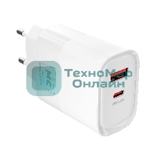 Сетевое зарядное устройство MORE CHOICE NC82a 1USB+1Type-C 3.0A PD 35W+QC3.0 для Type-C Type-C, белый