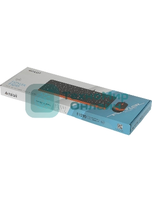 Комплект клавиатура+мышь A4Tech FStyler F1010 проводной, USB, 1600 DPI, чёрный/оранжевый