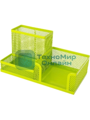 Подставка Deli E9154 3 отделения для письменных принадлежностей, 80x80x90мм, ассорти, металл, сетка