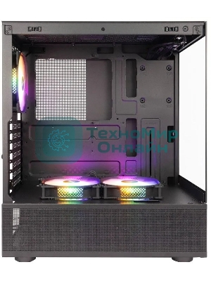 Компьютерный корпус 1STPLAYER MIKU Mi7-A черный ATX 3x120мм LED fans Mi7-A-BK-2F1R-1F1