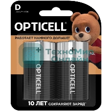 Элемент питания алкалиновый D/LR20 1.5В (блист. 2шт) Basic Opticell 5051005
