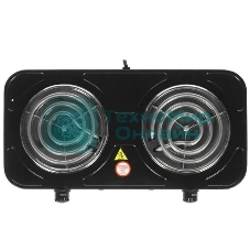 Плита настольная электрическая Energy EN-904В чёрный, 2 кВт, ТЭН, конфорки - 2, нержавеющая сталь, поворотные переключатели