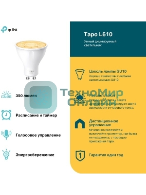 Умная диммируемая Wi-Fi лампа TP-Link Tapo L610