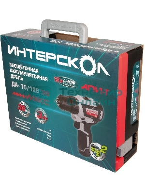 Дрель-шуруповерт аккумуляторная Интерскол ДА-10/12В 38 аккум. патрон:быстрозажимной (кейс в комплекте) (757.3.2.46)