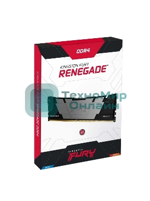 Оперативная память Kingston Fury Renegade, DDR4, 8GB (1x8GB), 3600MHz, CL16, DIMM, с радиатором, черный