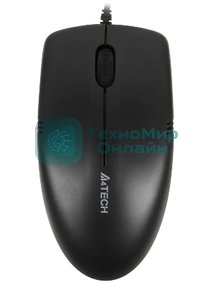 Мышь проводная A4Tech OP-530NUS черный, 1200 dpi, USB, кнопки - 3