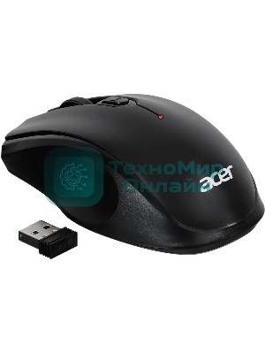 Мышь беспроводная Acer OMR030 черный, 1600 dpi, радиоканал, USB, кнопки - 4
