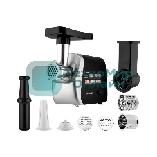 Мясорубка электрическая BRAYER BR1608 черный, 2000 Вт, 2.0 кг/мин, реверс, насадки - 8