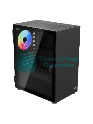 Компьютерный корпус Aerocool/Formula CS-111-G-BK-v1 (mATX, 0.5мм, стекло, USB 3.0 x1, USB 2.0 x2, 1x 12cm Black Fan)
