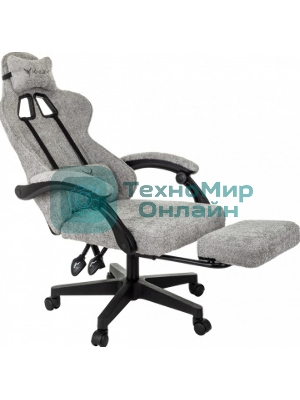 Кресло Knight Lord/F серый, экокожа, 120 кг, механизм качания, подставка для ног