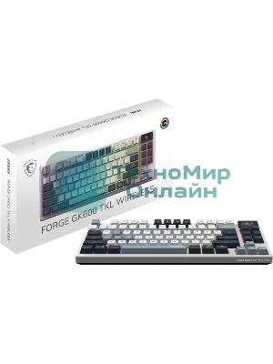 Клавиатура MSI Forge GK600 гибридная, Bluetooth, радиоканал, белый