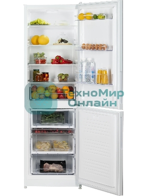 Холодильник Nordfrost NRG 152 WTM белый стекло двухкамерный 205/115 л морозилка снизу