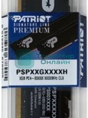 Оперативная память Patriot Signature Premium, DDR4, 32GB (1x32GB), 3200 MHz, CL22, с радиатором, чёрный