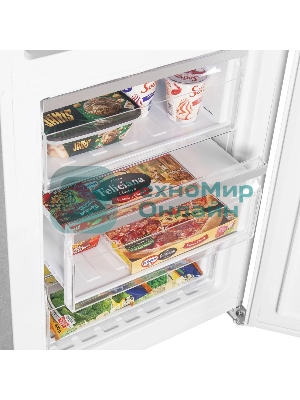 Холодильник Maunfeld MFF185NFW белый глянц. двухкамерный 211/104л морозилка снизу, No Frost