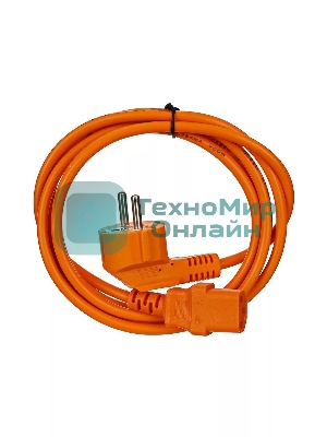 Кабель компьютер-розетка 220V (EURO) VDE 1,8 м 3G0,75мм2 VCOM CE021-O, оранжевый