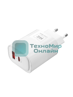 Сетевое зарядное устройство MORE CHOICE NC82a 1USB+1Type-C 3.0A PD 35W+QC3.0 для Type-C Type-C, белый