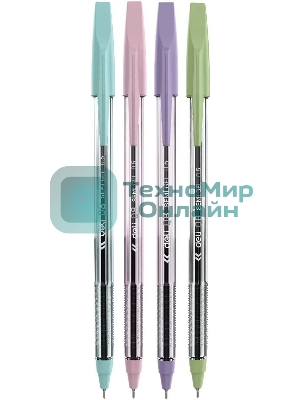 Набор ручек шариковых Deli Think EQ8-C ассорти/прозрачный, d=0.5мм, синие чернила (12шт)