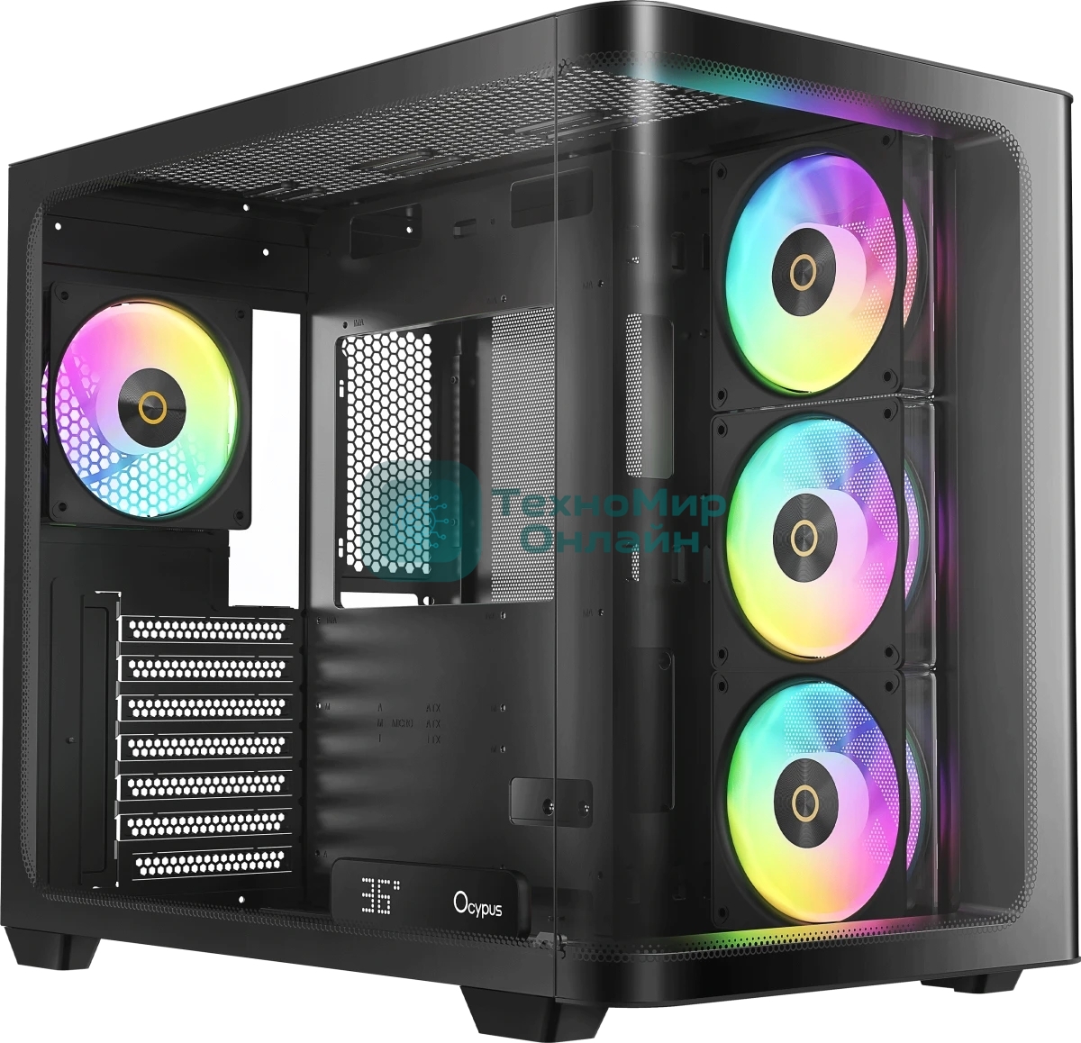 Компьютерный корпус Ocypus Iota C70 BK Curve ARGB Digital (Iota-C70-BKD400CD-GL)