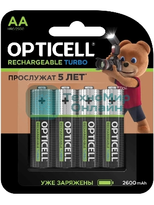 Аккумулятор Opticell Turbo 6080002 AA NiMH 2600mAh (4шт) блистер