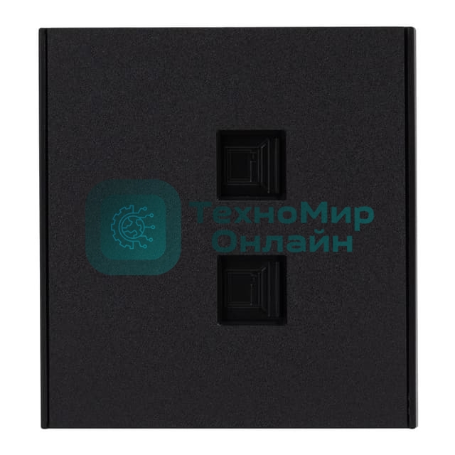 Розетка Kranz STRONG компьютерная двойная RJ45+RJ45 кат6 с/у антрацит