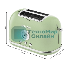 Тостер Galaxy Line GL 2911, райская олива, металл, 900 Вт, 6 степеней поджарки