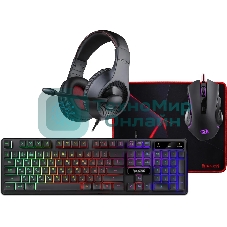 Комплект клавиатура+мышь Redragon S137 проводной, USB, чёрный