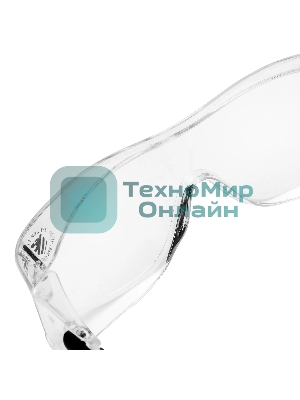 Очки защитные Denzel открытые, поликарбонатные, увеличенная прозрачная линза, регулируемые дужки