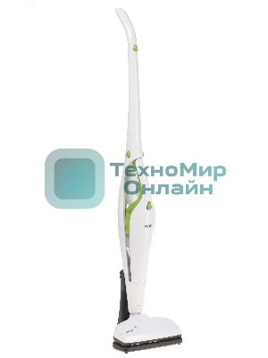 Пылесос вертикальный Mystery MVC-1118 белый/зеленый, питание от аккумулятора, 300 Вт, уборка сухая, пылесборник 0.5 л, работа от АКБ max 30 мин