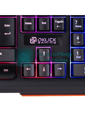 Клавиатура Oklick 717G Black Death проводная, USB Type-A, чёрный/серый