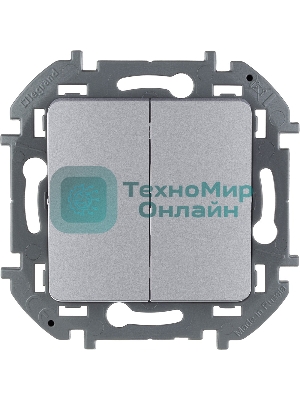 Выключатель 2-клавишный 10AX 250 В алюминий