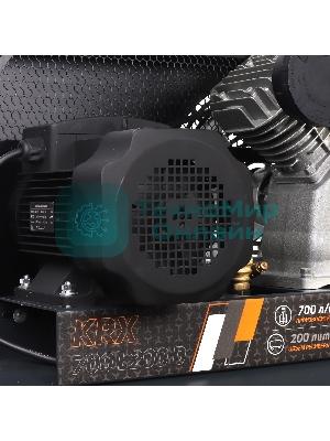 Компрессор поршневой PATRIOT KRX 700 L200 D ременной, масляный, 700 л/мин, 200 л, 10 бар, 4 кВт, 400 В