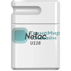 Флешка USB Netac U116 mini (NT03U116N-016G-32WH), 16Gb, USB 3.2, R/W 90/30, белый
