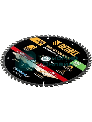 Пильный диск по дереву Denzel ф300 х 30 мм, 60 зубьев
