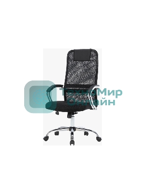 Кресло Chairman CH612 chrome черный, экокожа, 120 кг