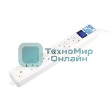 Фильтр-удлинитель PC PRO, 3 м, 6 р, белый, 16А, SPL6-16-P-3M