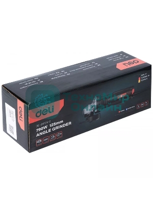 Угловая шлифовальная машина Deli DE-JM125-2E (790Вт, 125мм, 12000об/мин, картон)