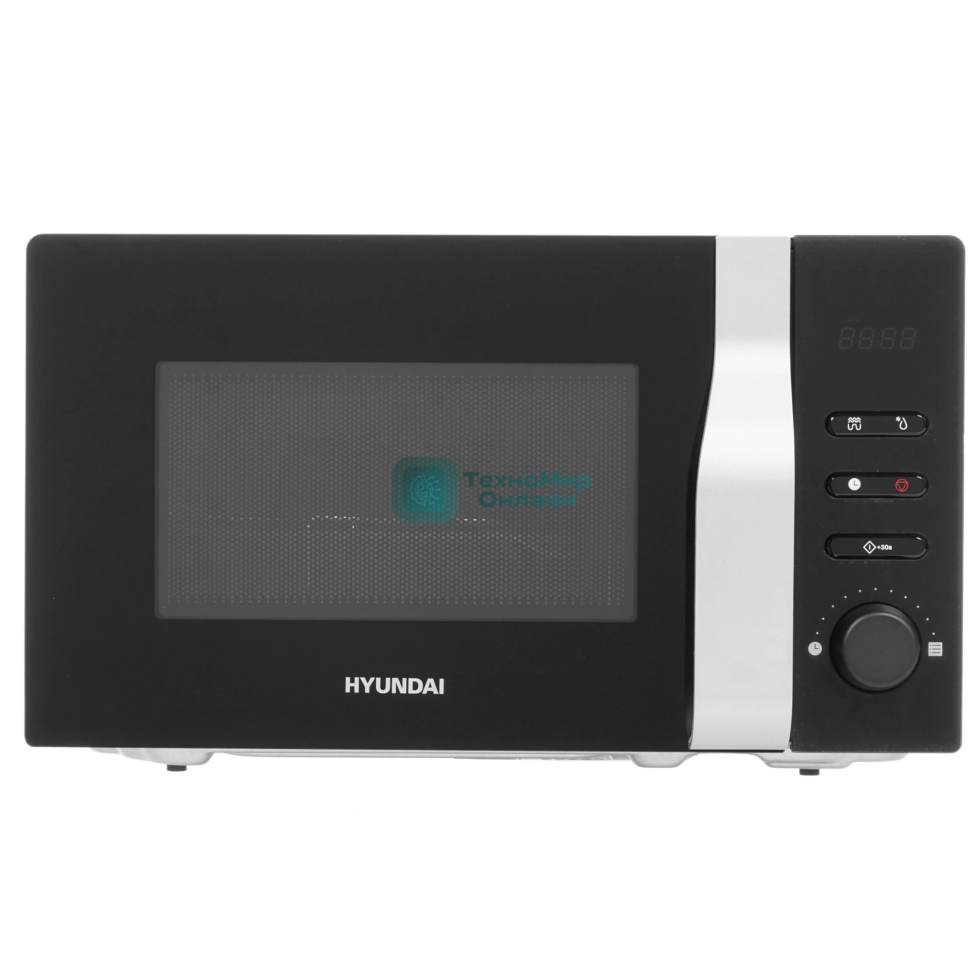 Микроволновая печь Hyundai HYM-M2061 черный, 20 л, 700 Вт, переключатели - поворотный механизм/кнопки
