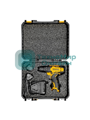 Дрель-шуруповерт Denzel CDQ-12, 12 В, 1,5 Ач, 30 Нм, щеточный