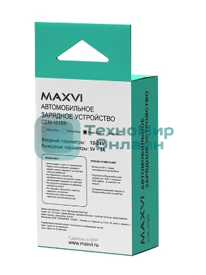 Автомобильное зарядное устройство Maxvi CCM-101BR USB 1А черно-красный