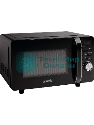 Микроволновая печь Gorenje MO20S4BC черный, 20 л, 700 Вт, переключатели - кнопки, поворотный механизм