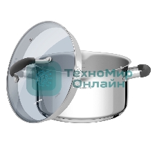 Кастрюля Maunfeld LAURA MCS40S08GR из нержавеющей стали со стеклянной крышкой, 22 см, 4 л.