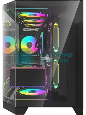 Компьютерный корпус AeroCool/Formula Crystal Z6M Floe черный без БП mATX 4x120мм 2xUSB3.0 audio bott PSU