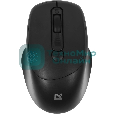 Мышь беспроводная Defender Feam MM-296 черный, 1600 dpi, радиоканал, USB, кнопки - 4