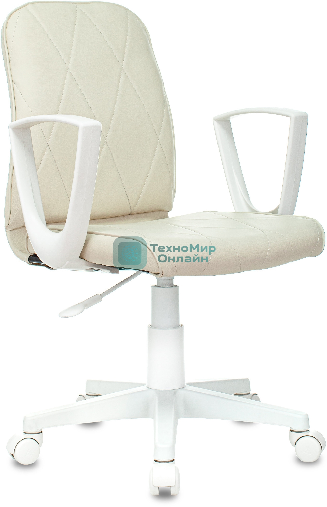Кресло Бюрократ CH-W327 слоновая кость, экокожа, 120 кг, механизм качания