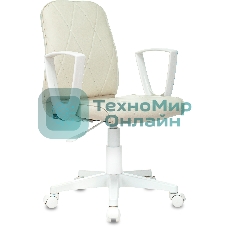 Кресло Бюрократ CH-W327 слоновая кость, экокожа, 120 кг, механизм качания