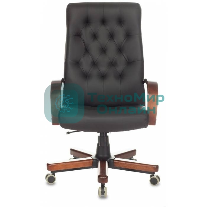 Кресло Бюрократ T-9928WALNUT/ECO черный, экокожа