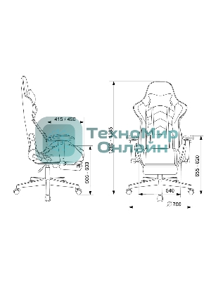 Кресло Zombie Drift/F черный/серый, экокожа, 120 кг, механизм качания, подставка для ног