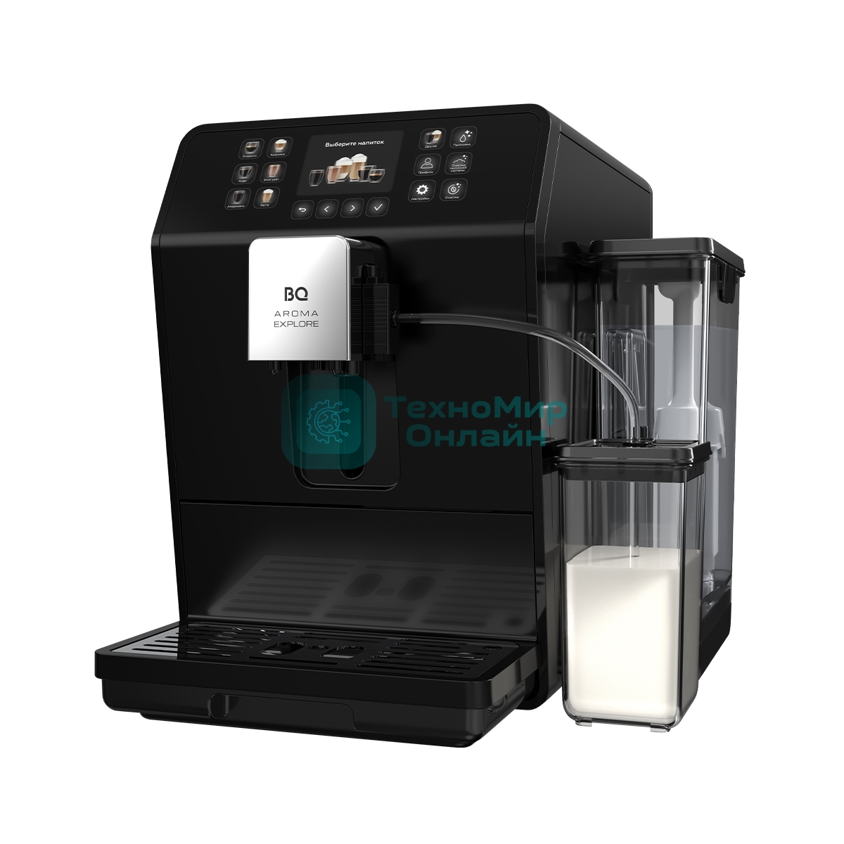 Кофемашина автоматическая BQ CM6001 черный, исп. кофе - зерновой/молотый, 1,5 л, 1450 Вт, 19 бар